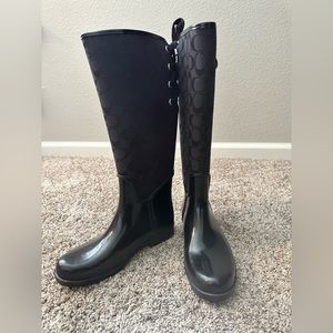 Authentic Coach rain boots black/black size 9